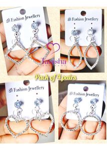 Sparkly Earrings Set - 4 Pairs