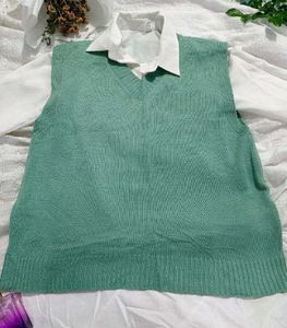 Imported Unisex Mint Green Knit Vest
