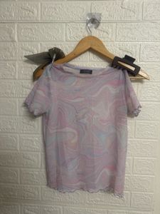 Trendy Marble Mesh Top