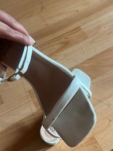 Elegant White Strappy block heel Sandals