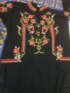 Black Kurta With Thred Work