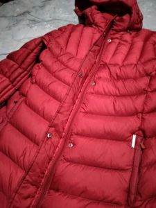 arnold palmer Red Padded Jacket with Hood