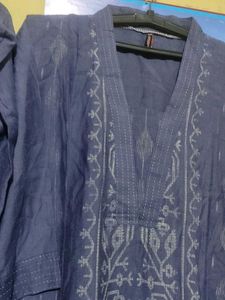 Blue Embroidered Kurta Set