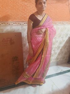 Cotton Pink Saree