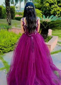 Purple Sequin Tulle Gown