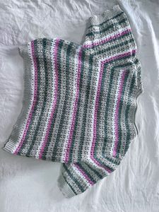 Striped Short Sleeve Knit Top