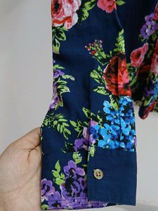 Branded Navy Blue Floral Top