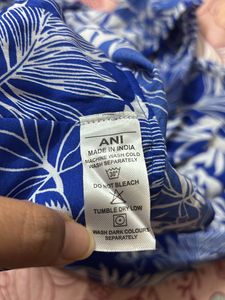 Blue Printed Top With Trousers