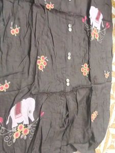Embroidered Brown Tunic - Size M