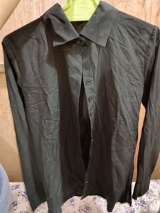 Black Button Up T Shirt