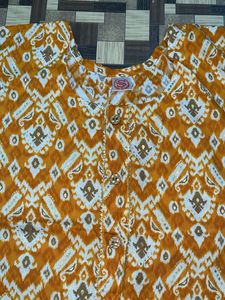 Long Kurti Orange Patterned Kurt