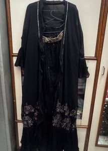 Black Embellished three piece dress