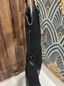 Black Faux Leather Mini Dress