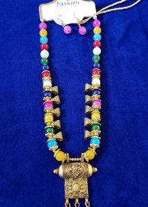 Multicolored Moti Necklace.