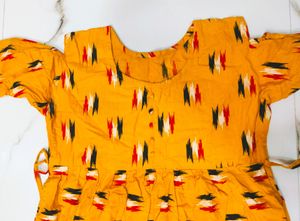 Mustard Anarkali Kurti