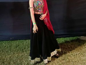 Pure cotton flared skirt