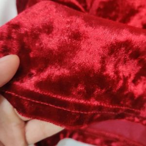 Velvet Wine Colour Bodycon Dress