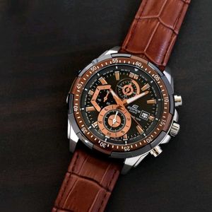 Casio Edifice EFR Chronograph Leather Strap Watch