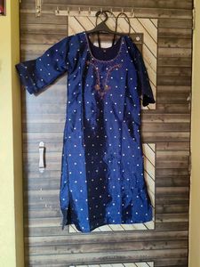 Elegant Blue Polka Dot Kurti