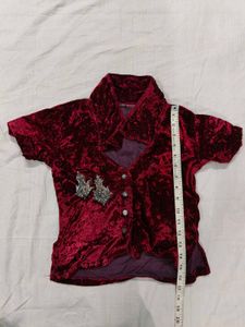 Velvet Red Button-Down Suit