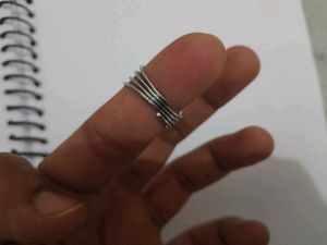 Sparkling Silver Multi-Row Ring