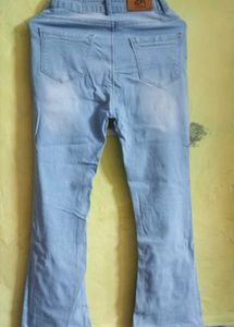 Light Blue Flared Denim Jeans