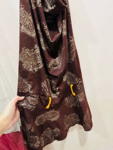 Brown Cowl Neck Beautiful Dress