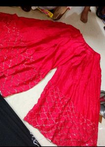 Red Embroidered Kurta Set