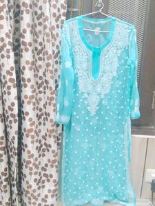 M Selling Georgete Kurti Wid Chicken Kadahi
