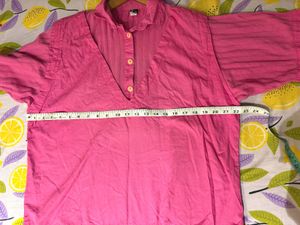 Vintage Pink Button-Up