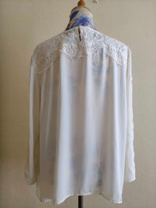 Elegant  off - White Lace Top