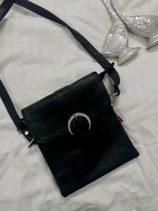 Black Leather Crossbody Bag