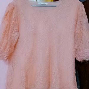 Peach Lace Top