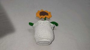 Handmade Crochet Sunflower With pot