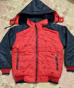Kids' Red &amp; Blue Hooded Jacket