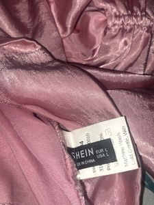 Pink Satin Crop Top