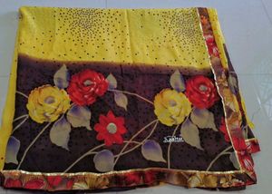 Floral Yellow Saree