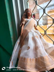 Kerla Style Half Saree For Barbie Doll 🤍