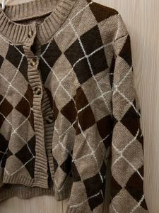 Argyle Knit Cardigan