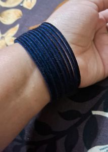 Morkanthi Blue Velvet Bangels Set Of 12