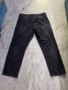 UNISEX Black Denim straight fade Jeans