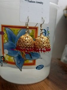 Golden+ Pink Combo Ethnic Jhumka