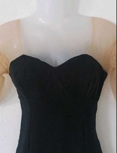 BLACK CORSET BODYCON