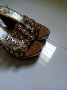 Gold Transparent Heels..