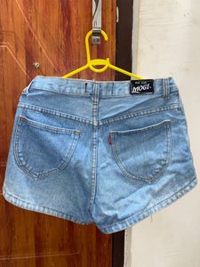 Button-Up Denim Shorts