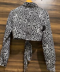 Leopard Print Tie-Front Top