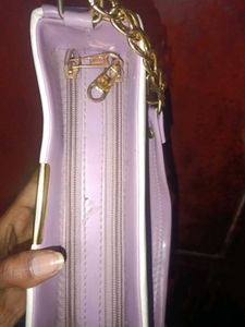 White &amp; Lavender Shoulder &amp; Sling Bag With strap