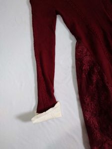 WINTER..Burgundy Lace Dress