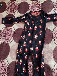 Cute Santa Print Romper
