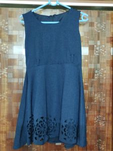 Navy Sleeveless Fit & Flare Dress